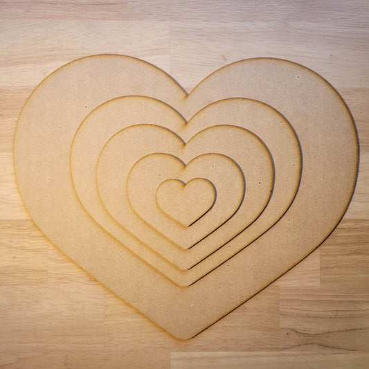 Wooden Large Blank Hearts Craft Shape 5-60cm MDF Embellishment Love Decoration