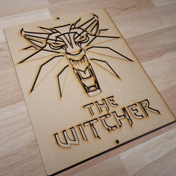 Large Wooden 3D The Witcher 6mm Sign Wall Door Hanging Plaque Ready to Paint