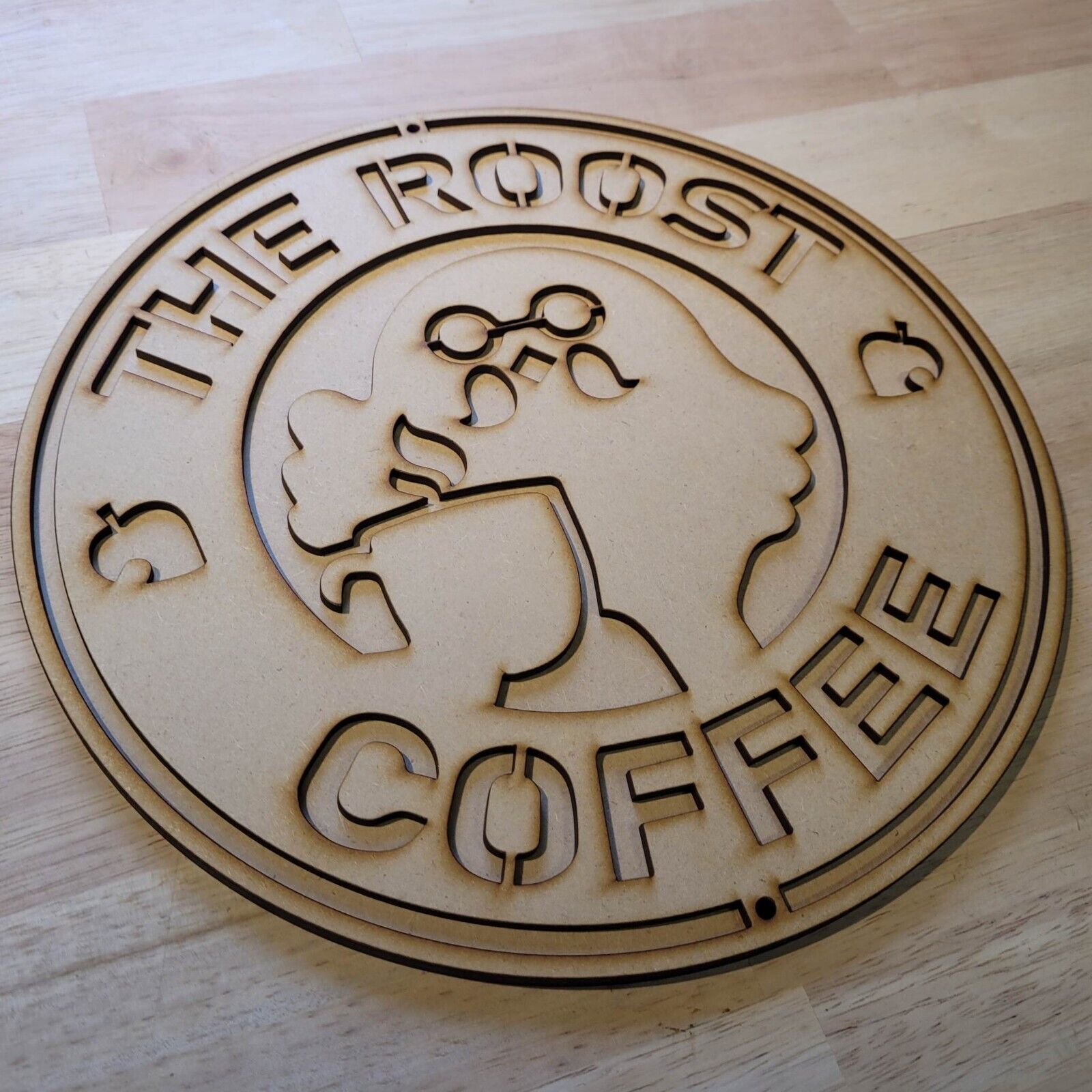 Large 3D Wooden The Roost Animal Crossing Coffee Sign Wall Door Hanging Plaque