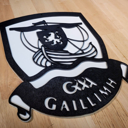 Large wooden GAA Galway Gaelic Sports 3D Sign Wall art Hanging Plaque Painted