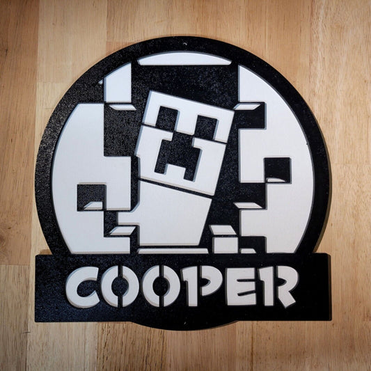 Large Personalised Kids Room Creeper 3D Sign Wall art Hanging DIY Plaque Painted