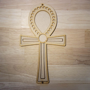 Large Wooden 3D Key of Life Ankh Symbol Sign Wall Hanging Plaque Ready to Paint