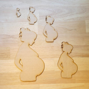 Wooden MDF Pregnancy Bump Baby Shower Silhouette available in Various Sizes