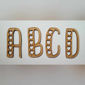 Large wooden Letters MDF Love Heart Wedding Font 10-60cm 6mm Thick Sign Craft