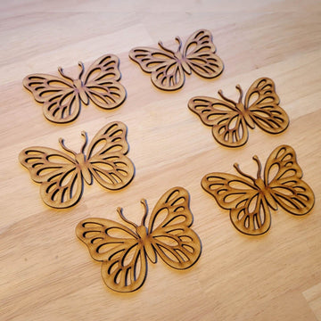 Large Wooden Floral Butterflies Shapes MDF 5-60cm 3mm Thick Sign Craft Laser Cut