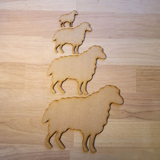 Large Wooden Farm Sheep Shapes MDF 5-60cm 3mm Thick Sign Craft Laser Cut Animal