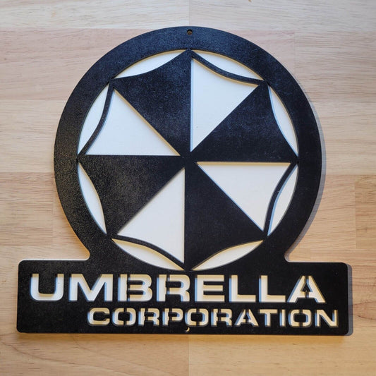 Large Umbrella Corp 3D Sign Wall art Hanging Video Game TV Sign Plaque Painted