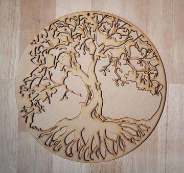 Large Wooden 3D Celtic Tree of life Sign Wall Art Door Hanging Plaque Unpainted