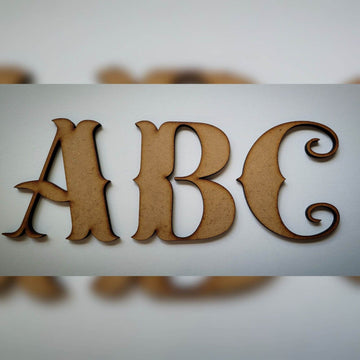 Wooden Letters Large MDF Cowboy Carnival Curly Font 10-60cm 6mm Thick Sign Craft