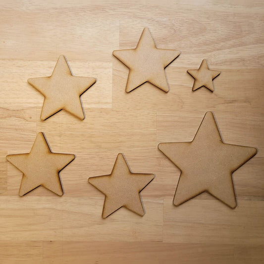 Wooden Large Blank Star Craft Shapes 5- 60cm MDF Embellishment Decoration