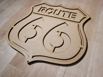 Large 3D Wooden Route 66 Sign Wall Art Door Hanging Plaque Unpainted motorcycle