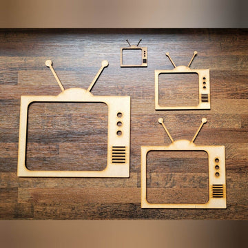 Large Retro TV MDF Craft Shapes 5-60cm Wooden Blank Decoration Embellishment