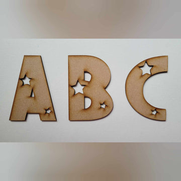 Large wooden Letters MDF Star Bold Space Font 10-60cm 6mm Thick Sign Fun Craft