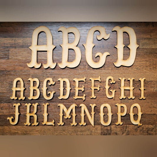 Wooden Letters Large MDF Cowboy wild West Font 5-60cm 3mm Thick Sign Craft