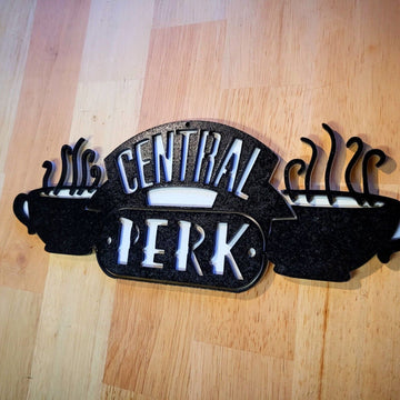 Large 3D Friends Central Perk Coffee Sign Wall art Door Hanging Plaque Painted