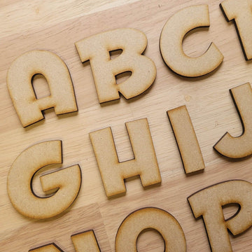 Wooden Letters Large MDF Huggable Cute Bubble Font 5-60cm 3mm Thick Sign Craft