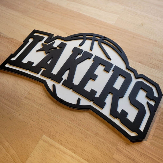 Large wooden Lakers Basketball Sports 3D Sign Wall art Hanging Plaque Painted