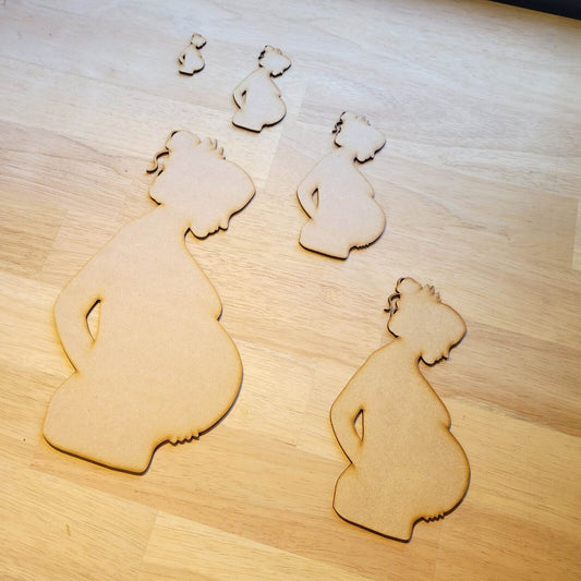 Wooden MDF Pregnancy Bump Baby Shower Silhouette available in Various Sizes