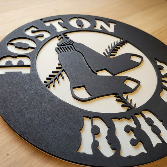 Large wooden Boston Red Sox Baseball 3D Sign Wall art Hanging Plaque Painted