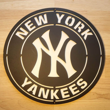 Large wooden New York Yankees Baseball 3D Sign Wall art Hanging Plaque Painted