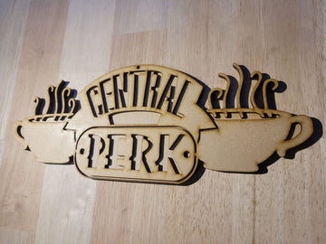 Wooden Friends Coffee Central Perk Sign Wall Door Hanging Plaque Ready to Paint