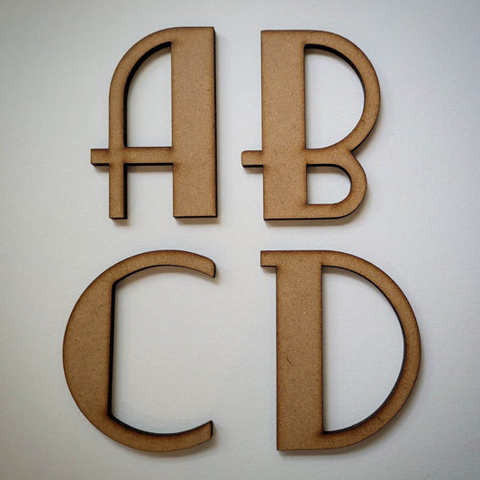 Large wooden Letters MDF Vintage Film ART DECO Font 10-60cm 6mm Thick Sign Craft