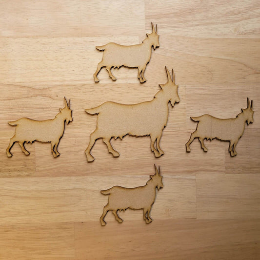 Large Wooden Farm Goat Blank Shapes MDF 10-60cm 3mm Thick Sign Craft Laser Cut