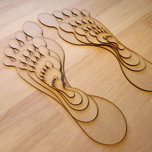 Wooden Shape Baby Footprint 5 - 60cm MDF Laser Cut Craft Shape MDF Embellishment