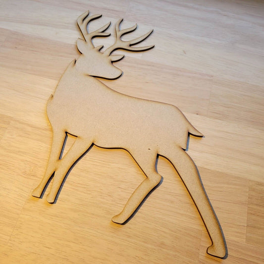 Wooden MDF Stag Deer Shapes 3mm Thick 5-60cm Embellishment Cake Decoration Craft