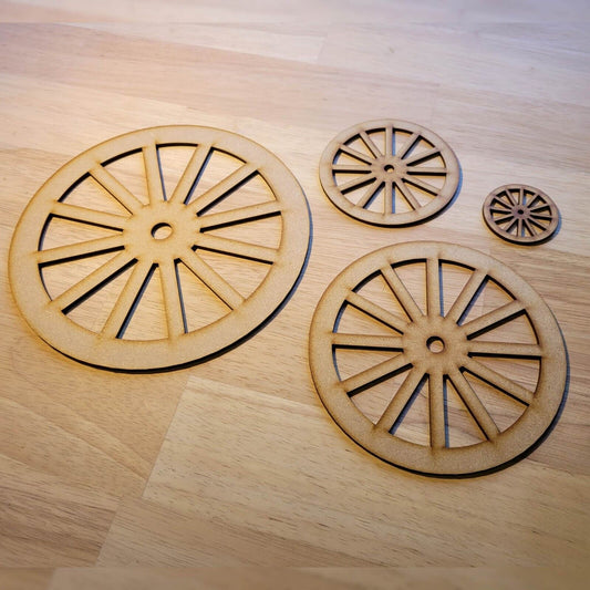 Cart Wheels Vintage Coach MDF Craft Shapes Wooden 5-60cm Decoration Trains