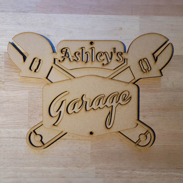 Large 3D Personalized Garage Tool Sign Wall art Hanging Ready to Paint Laser cut