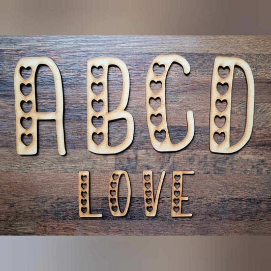 Wooden Letters Large MDF Cute Handwritten Love Font 5-60cm 3mm Thick Sign Craft