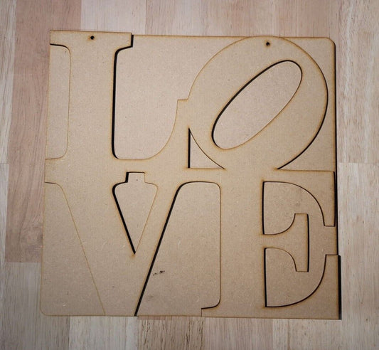 Large 3D Wooden New York Love Sign Wall Art Door Hanging Plaque Ready to Paint