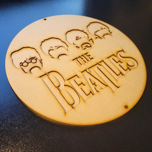 Large Wooden 3D The Beatles 6mm Sign Wall Door Hanging Plaque Ready to Paint