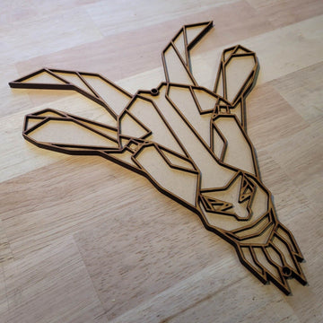 Large 3D Wooden Geometric Goat Ram Sign Wall Art Door Hanging Animal Plaque 6mm