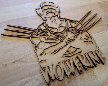 Large Wooden Wolverine Marvel Comic Sign Door Hanging Plaque 6 mm 3D Wall Art