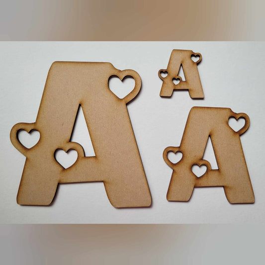 Large wooden Letters MDF Love Heart BOLD Font 10-60cm 6mm Thick Sign Craft