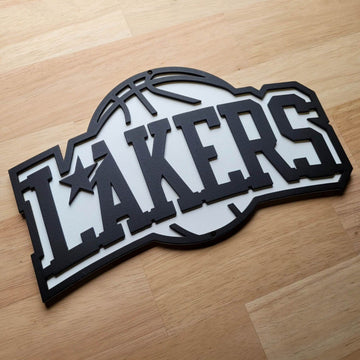 Large wooden Lakers Basketball Sports 3D Sign Wall art Hanging Plaque Painted