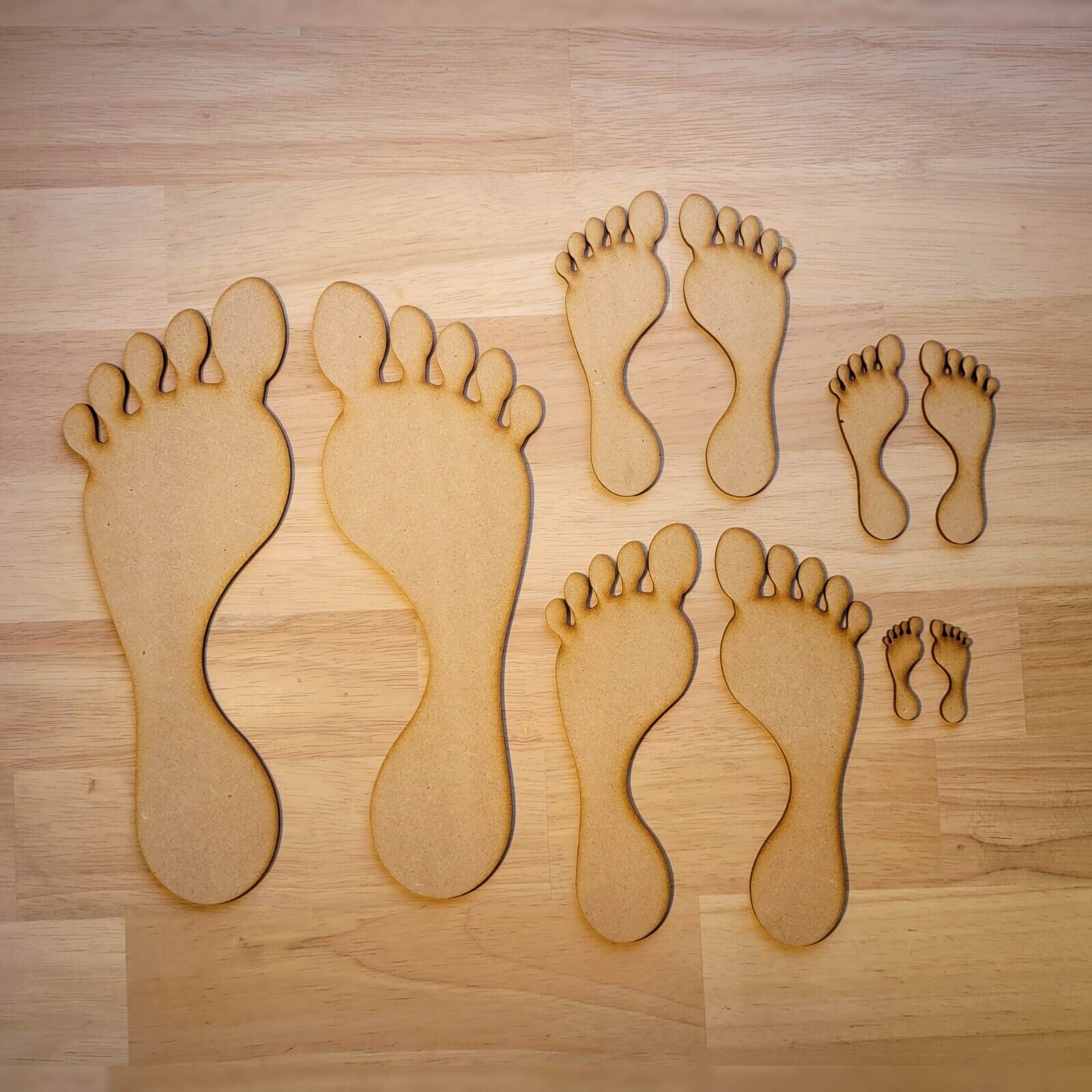 Wooden Shape Baby Footprint 5 - 60cm MDF Laser Cut Craft Shape MDF Embellishment