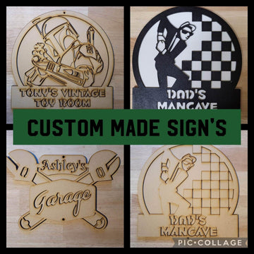 Large Wooden Custom Made Sign Wall Art ANY Design Door Hanging Plaque - 6 mm MDF