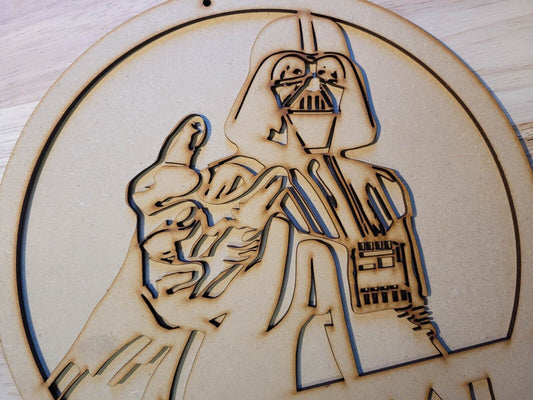 Large 3D Any Name Darth Vader Sign Kids Wall art Door Hanging Ready to Paint