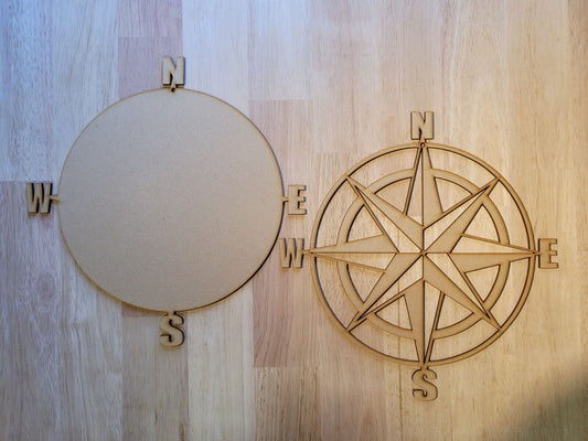 Large Wooden 3D Ships Compass Nautical Sea Sign Wall Door Hanging Plaque 6 mm