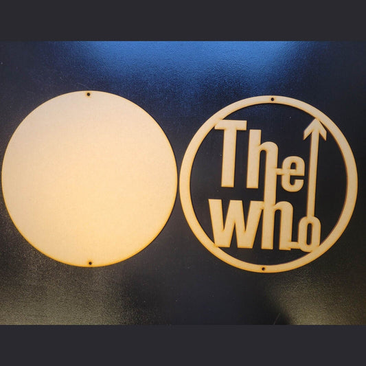 Large Wooden 3D The Who 6mm Sign Wall Door Hanging Music Plaque Ready to Paint