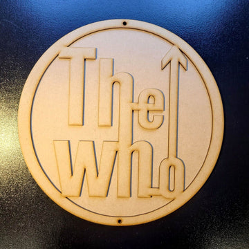 Large Wooden 3D The Who 6mm Sign Wall Door Hanging Music Plaque Ready to Paint