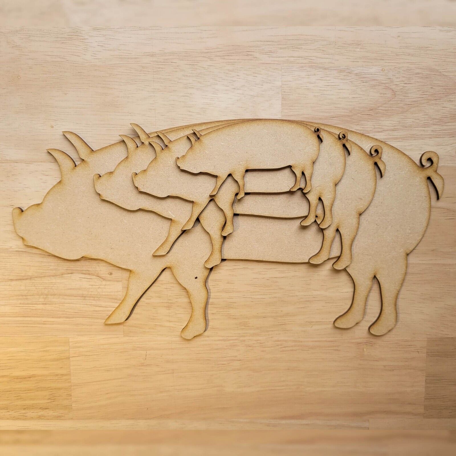 Large Wooden Farm Animal Pig Shapes MDF 10-60cm 3mm Thick Sign Craft Laser Cut