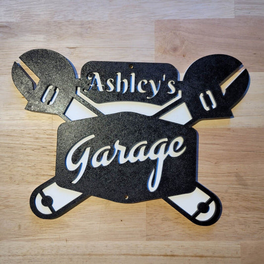 Large Personalised Garage Tools 3D ANY NAME Sign Wall art Hanging Plaque Painted