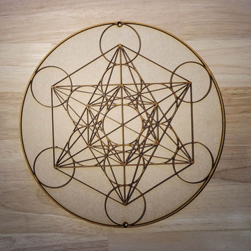 Large Wooden 3D Geometry Metatrons Cube Wall Door Hanging Plaque Ready to Paint