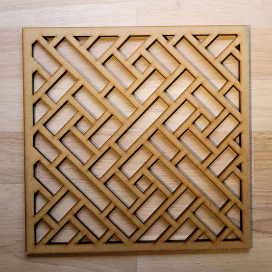 Geometric Style Decorative Screen Radiator Cabinet square MDF Panel 2ftx2ft 007