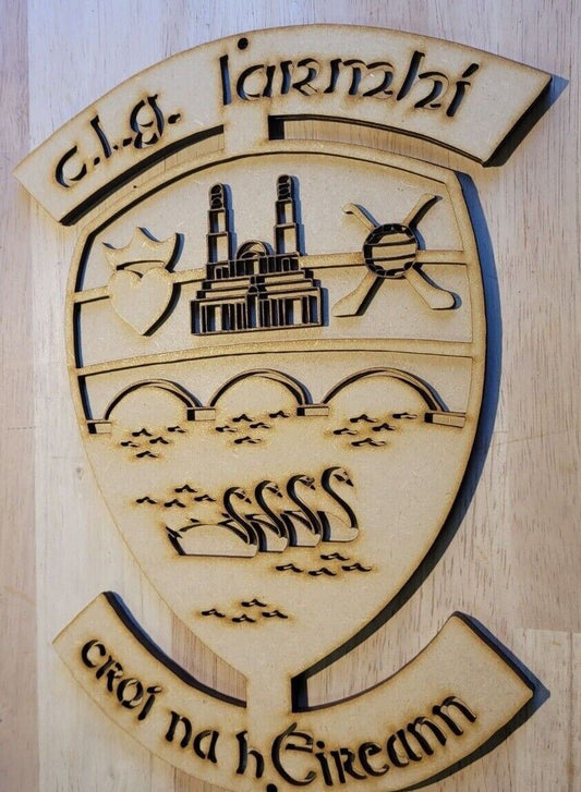 Large West Meath GAA 3D Wall Art Sports Team Sign Wall Door Hanging Plaque 6 mm