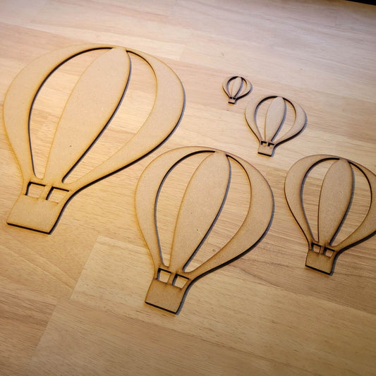 Hot Air Balloon Wooden Craft Shapes 5-60cm Nursery Decoration Embellishments MDF